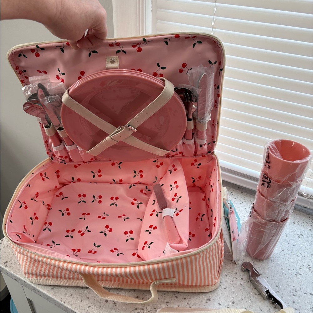 NWT Ollie & Olivia 4 serving picnic set in coordinating cooler